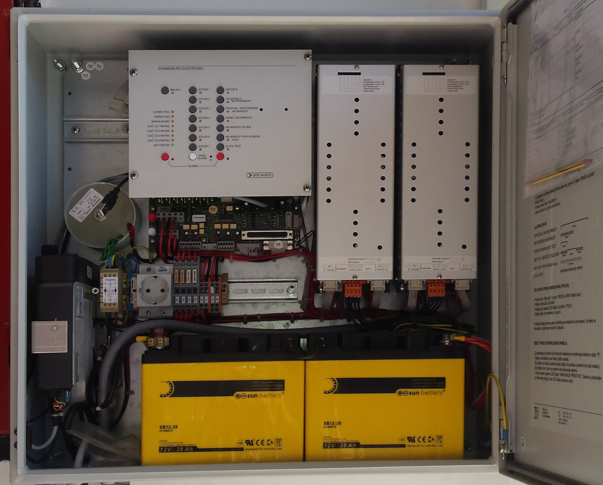 Nadzorni panel za lokalno krmiljenje in nadzor sistema za javno alarmiranje